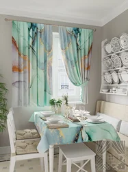 Mint Curtains In The Kitchen Photo