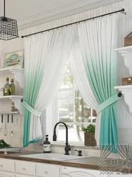 Mint Curtains In The Kitchen Photo