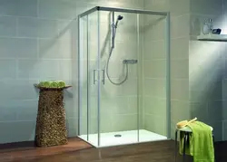 Glass shower in the bathroom photo