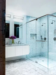 Glass Shower In The Bathroom Photo