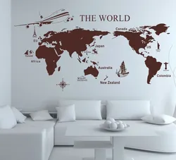 Карта свету ў інтэр'еры кухні
