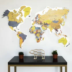 Карта свету ў інтэр'еры кухні