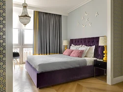 Bedroom With Lilac Bed Photo