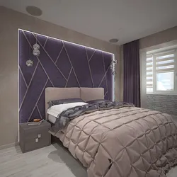 Bedroom With Lilac Bed Photo