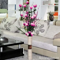 Artificial Flowers In The Living Room Interior Photo