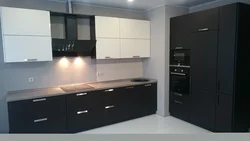 Кухня Низ Черный Верх Серый Фото