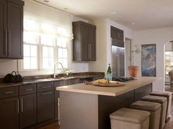 Taupe color in the kitchen interior photo