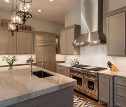 Taupe color in the kitchen interior photo