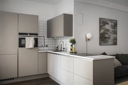 Taupe color in the kitchen interior photo