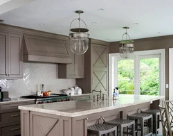 Taupe color in the kitchen interior photo