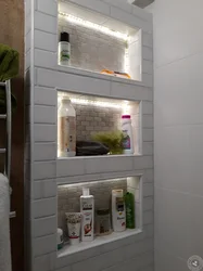 Plasterboard Shelves In The Bathroom Photo