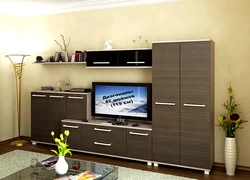 Living room wall with chest of drawers photo