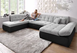 Large corner sofa in the living room photo