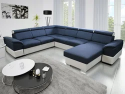 Large corner sofa in the living room photo
