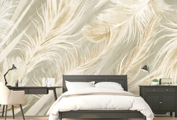 Wallpaper With Feathers For The Bedroom Photo