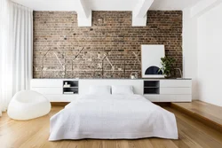 Bedrooms with white brick photo