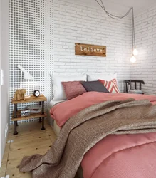 Bedrooms With White Brick Photo