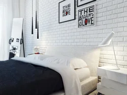 Bedrooms With White Brick Photo