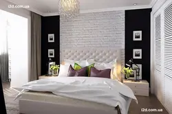 Спальні з белай цэглай фота