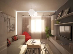 Design of a square hall in an apartment with a balcony