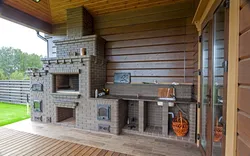 Cottage Kitchen Made Of Brick Photo