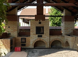 Cottage kitchen made of brick photo