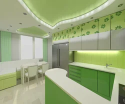 Kitchen interior wallpaper and ceilings