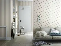 Non-woven wallpaper in the hallway interior