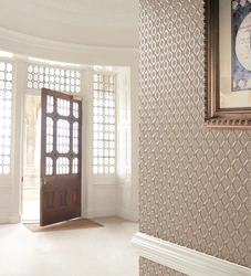 Non-woven wallpaper in the hallway interior