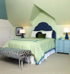 Blue green bedroom photo