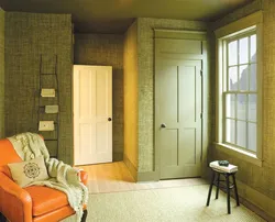 Green doors in the apartment interior photo