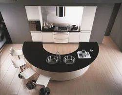 Дизайн маленькой круглой кухни