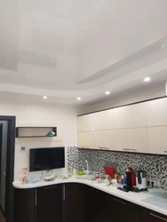 Photo of suspended ceilings in the kitchen 8 m