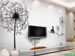 Drawings on the walls in the interior of apartments