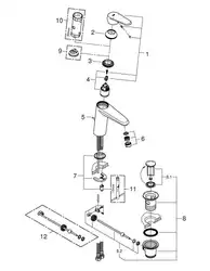 Photo of a disassembled faucet with bathtub