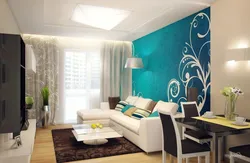 Living room wallpaper by zone photo