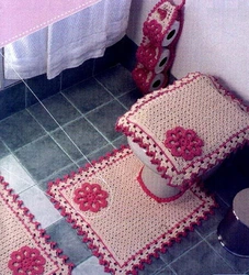 Вязаные коврики для ванной фото