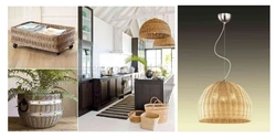 Photo of kitchen interior with wicker