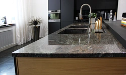 Agglomerate kitchen countertop photo