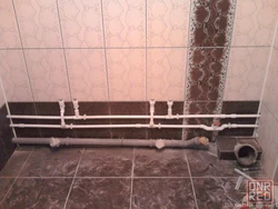 Polypropylene pipes in the bathroom photo