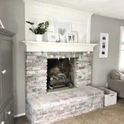 Fireplace in the living room interior