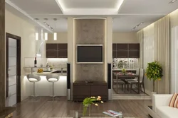 Kitchen living room design 45 m2
