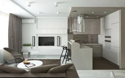 Kitchen living room design 45 m2