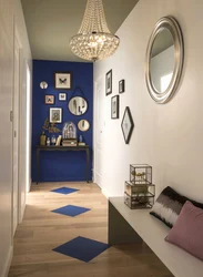 Blue and white hallway interior