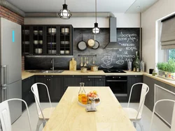 Kitchen design 10 m2 loft