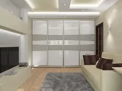 Living room with white wardrobe photo