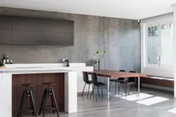 Gray Plaster In The Kitchen Interior Photo