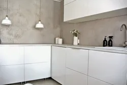 Gray Plaster In The Kitchen Interior Photo