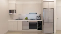 Кухня фото светлая холодильник