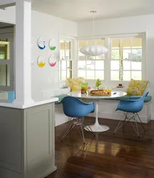 Kitchen design with dining area by the window